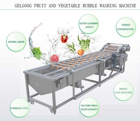 SS304 Industrial Bubble Vegetable And Fruit Washing Machine