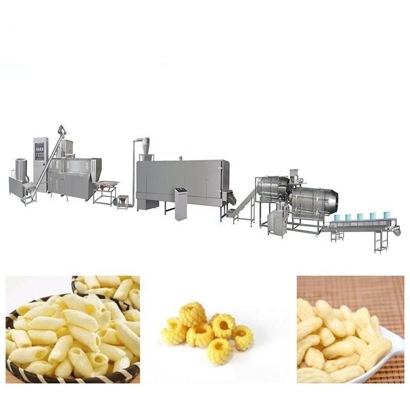 ماشین تولید خط میان وعده اتوماتیک PLC کنترل شده Extruder 120KW قدرت 5000 کیلوگرم وزن