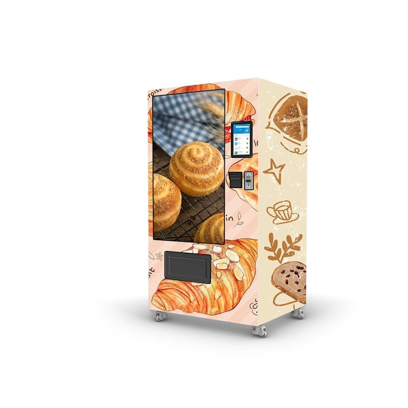 50W خودکار نان میان وعده مواد غذایی و نوشیدنی محصولات Qr پرداخت ماشین آلات فروش