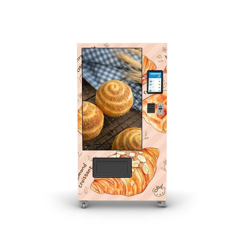 50W خودکار نان میان وعده مواد غذایی و نوشیدنی محصولات Qr پرداخت ماشین آلات فروش